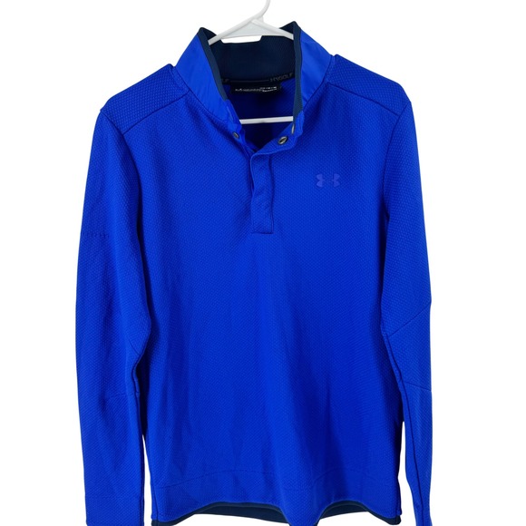 Under Armour Men's Blue ColdGear Long Sleeve Golf Pullover Sweater M - Picture 1 of 7